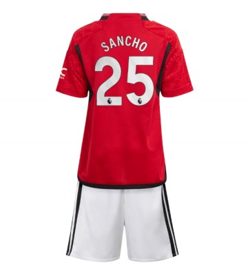 Manchester United Jadon Sancho #25 Hjemmedraktsett Barn 2023-24 Kortermet (+ Korte bukser)